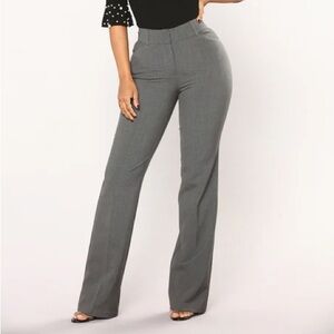 Chic Gray Women's Straight Leg Pants